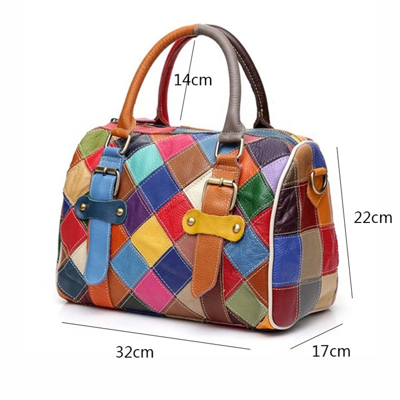 2020 Women Genuine Leather Handbag Traveling Fashion Colorful Handbags