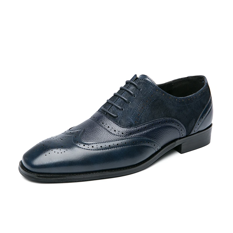 2021 Hot Sale Mens Patchwork Leather Elegant Oxford Dress Shoes