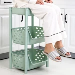 2021 Hot sale multi tier storage rack fruit vegetable display rack kitchen plastic storage rack