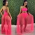 Import 2021  hot sell prom transparent three piece set night club mesh lady elegant sexy strapless tube midi dress woman from China