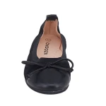 2021 Spring new product genuine leather black toddler children shoes flat base bowknot design kid dress shoes