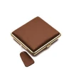 20916 New Popular Leather Surface Metal Cigarette case