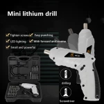 220V 47PCS Cordless Screwdriver Foldable Electric Screwdriver Rechargeable Screwdriver 250r/min With Work Light