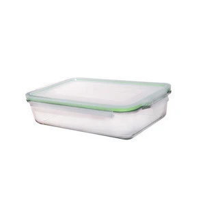 2.2L rectangle baking dish with two ear large glass baking tray multi-function bakeware with locking lid