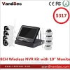 2.4G Strong Wi-Fi signal 10 Monitor wrireless Cctv System 8Ch Camara 960h Nvr Kit