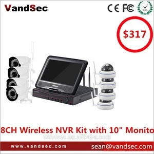 2.4G Strong Wi-Fi signal 10 Monitor wrireless Cctv System 8Ch Camara 960h Nvr Kit