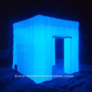 2.5x2.5 mts cube tube LED inflatable photo booth enclosure made in Guangzhou Inflatable factory for sale price