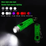 365nm Purple Light led Mini Flashlight, 400lm USB-C Rechargeable LED keychain light Flashlights & Torches with UV light