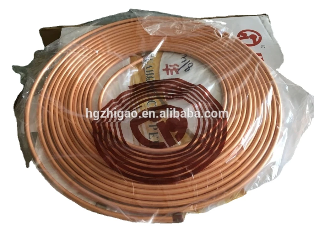 3/8" 15m(50FT)/roll Pancake Copper fin tube coil ASTM B280