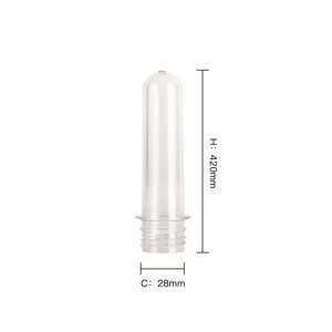 38mm/28mm PET Long Tube Jar Preform Round Plastic Forming Machine Water Bottle Preform For PET Clear Pet Bottle Preform