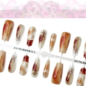 40pcs New autumn and winter rose halo design wear nails niche gentle whitening mid-level nail art