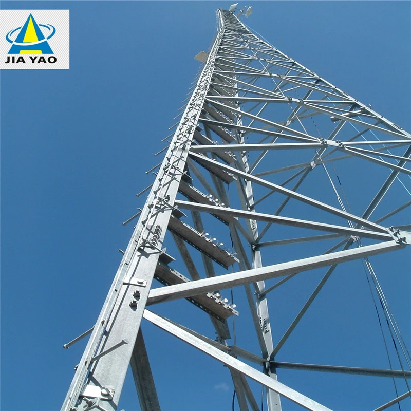45m Three-legged Self Supporting Lattice Angular Steel Narrow Base Lte Telecom Tower