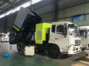 4x2 4000 liters water tank and 8000 liters garbage truck vacuum road sweeper