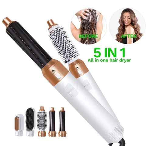 Buy 5 In 1 Hot Air Brush White-gold One Step Hair Styling Tool Magic Hair  Curling And Hair Straightening Tools Hot Air Styler Wt-618 from Shenzhen  Jinhua Nian Technology Co., Ltd., China