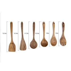 5pcs Cooking Utensils Spatula Spoons for Cooking Nonstick Cookware Wooden Kitchen Utensil Set