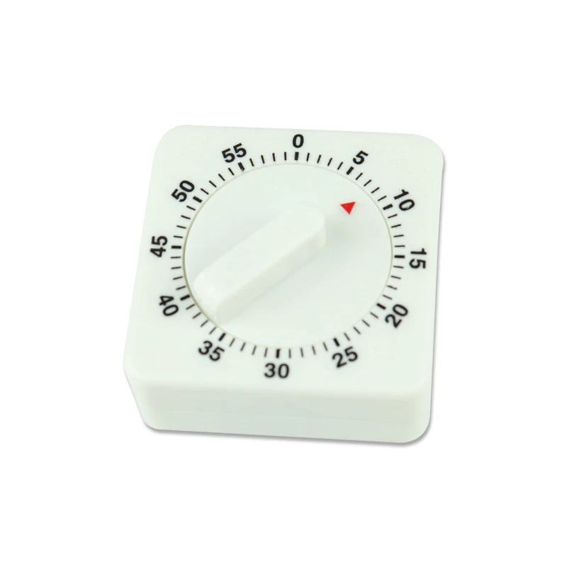 60 minutes kitchen machine timer Count / Count Down Alarm Reminder White Square Mechanical Timer for Kitchen
