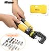 6T Hydraulic Crimping Tool Cable Lug Crimper Plier Hydraulic Compression w/ 8 Dies+Carry Case for Wire Lug Cable 4-70mm YQK-70