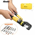 6T Hydraulic Crimping Tool Cable Lug Crimper Plier Hydraulic Compression w/ 8 Dies+Carry Case for Wire Lug Cable 4-70mm YQK-70