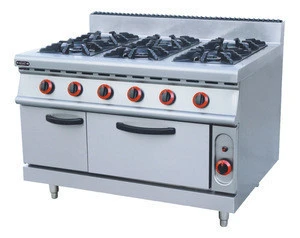 (#700)Kitchen Appliance Stainless Steel 6 Burner Gas Cooking Range With Cabinet(OT-889D-6)