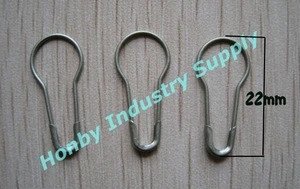 7/8" Graphite Color Brass Pear Safety Pin for Garment Tag