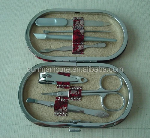 7PC MANICURE SET IN WINDOW GIFT BOX FOR supermarket or drugstore manicure pedicure set grooming kit nail care set