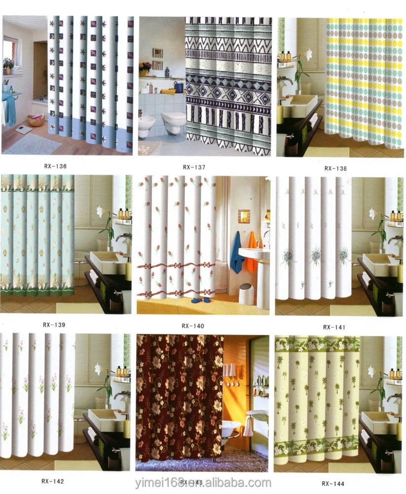 84 inch bathroom shower curtain/Printing Polyester Fabric Shower Curtain
