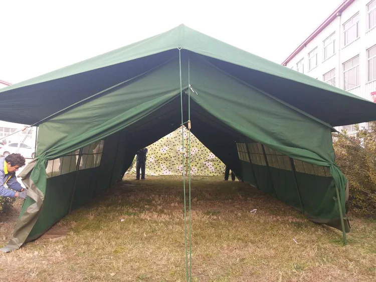 8mx5m Large Green Double Roof Tent Military Disaster Relief Camping Army Tent