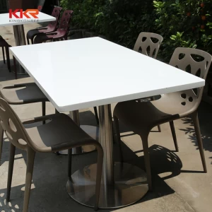 acrylic solid surface dining table set outdoor restaurant tables cafe stone table