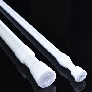 Adjustable curtain rod Black and white paint Japanese telescopic rod no installation and drilling for shower curtain rod
