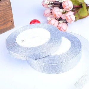 AL0010 Gift Cake Box Package Ribbon In Silver Gold MOQ 50 Rolls