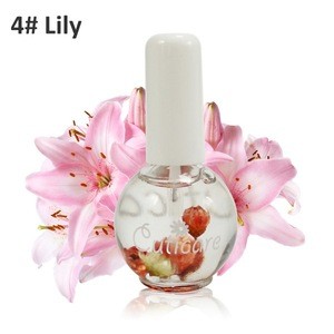alternative flower flavor cuticle oil in glass bottle with brush