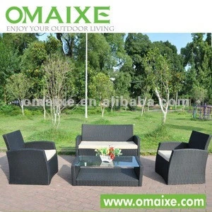 aluminium wicker 4pcs sofa set with PE rattan for indoor and outdoor living