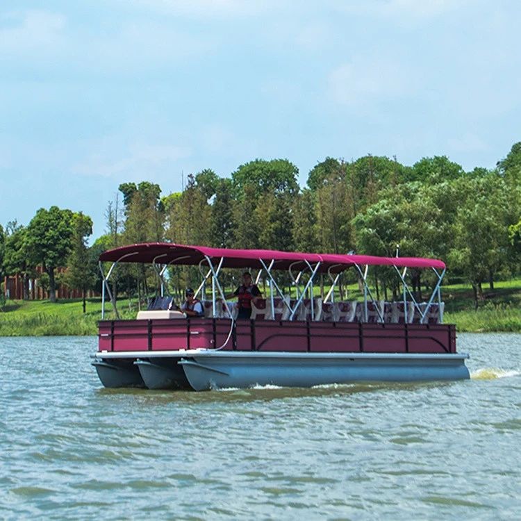 Aluminum alloy 10.3 meters environmental tourism pontoon sightseeing boat