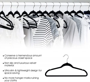 Amazon Best Seller Velvet Suit hanger 50pk clothes hanger flocked hanger space saving