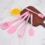 Amazon Hot Sale Heat Resistant Food Silicone Cooking Spatula Set 5 PCS Kitchen Utensils