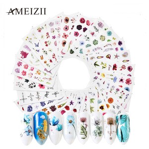 AMEIZII Water Decals Flower Transfer Slider Nail Stickers Nail Art Accessories Wholesale Fashion Nails