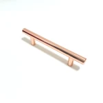 America Popular Glossy Rose Gold Furniture Handle T Bar Shape Solid Aluminum Profile Handle