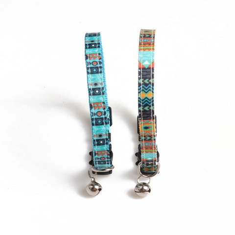 Cat Collar Breakaway Set Of 2 PCS Tribal Pattern Pet Safety Adjustable Kitten Collar Comfortable Soft Cat Collar