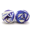 Aran weight 100% organic cotton material yarn ball with print color