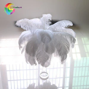 Artificial feathers 40-45cm white ostrich feathers gold ostrich feather