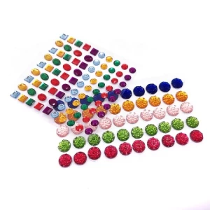 Assorted Shape and Colors Rhinestone Gems Self Adhesive Stick on Crystal Stickers