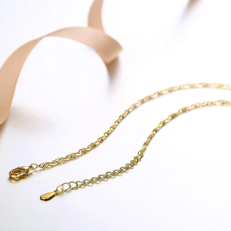 ATHENAA 8 gram 24k gold Water wave chain designs 4cm tail chain