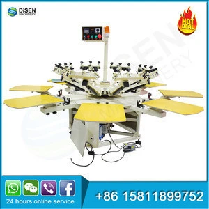 Automatic carousel rotary roll to roll 8 color t-shirt cylinder digital silk semi auto screen printing machine printer price