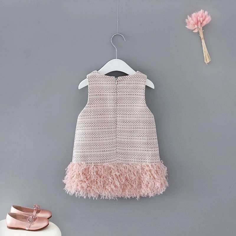 Baby Girl Boutique Dress Latest Design Sleeveless  Girl Dress for winter baby clothing girl
