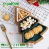 Bamboo Wooden Ceramic Christmas Tree Snack Appetizer Dessert Serving Trays