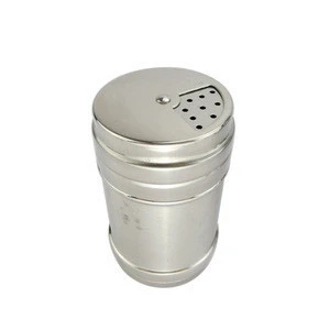 BBQ tools stainless steel salt pepper chili shaker for kitchen herb spice chocolate seasoning jar with rotating cover