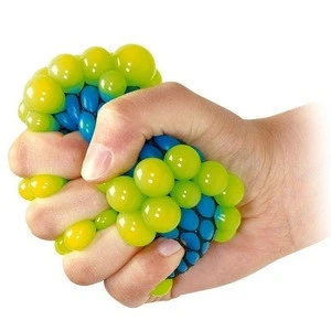 Bead Stress Ball Rubber squeeze grape ball Toy Mesh Slime Ball