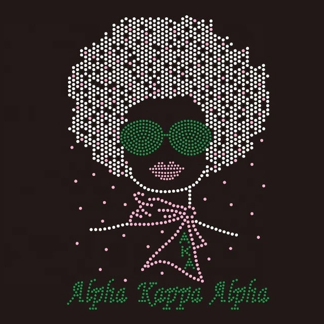 Beautifully and Wonderfully Made Custom Afro Girl Bling Rhinestone transfer for Tote Bags and T Shirts