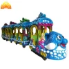 best selling one locomotive and 3 carriages electric trackless trains for children