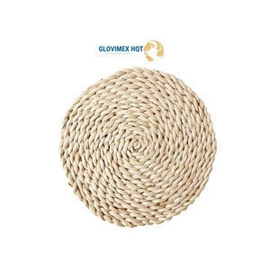 Best Selling Vietnam Water Hyacinth Round Shape Woven Place Mats Food Serving TRay